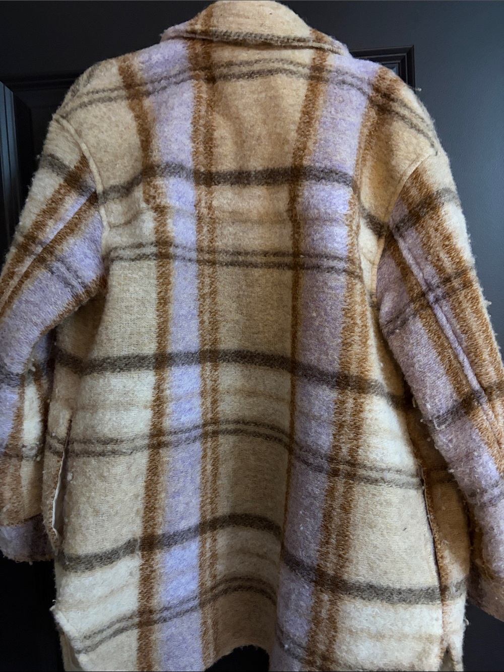 Aritzia Wilfred Free Ganna Plaid Jacket in Cream, Brown & Lavender - Picture 3 of 3